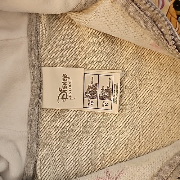 EUC Disney Store Exclusive Frozen Sparkly Grey Zip Up Hoodie - Picture 5 of 5